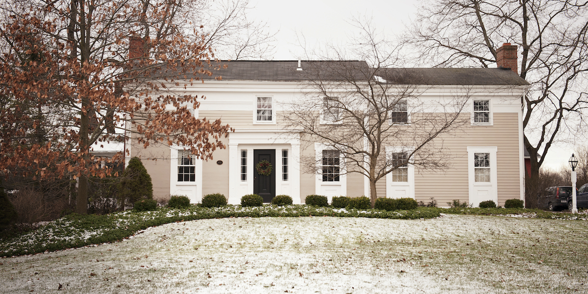 exterior home in the winter