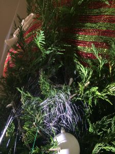 spider web in Christmas tree