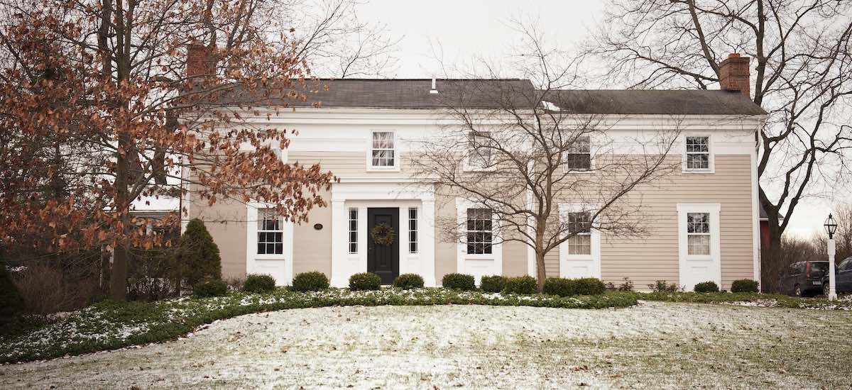 Trees Outside House During Winter
